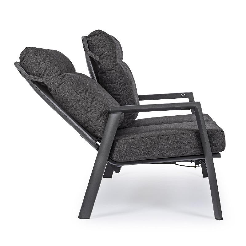 SALOTTO KLEDI DIVANO 2 POSTI + 2 POLTRONE + TAVOLINO ANTRACITE