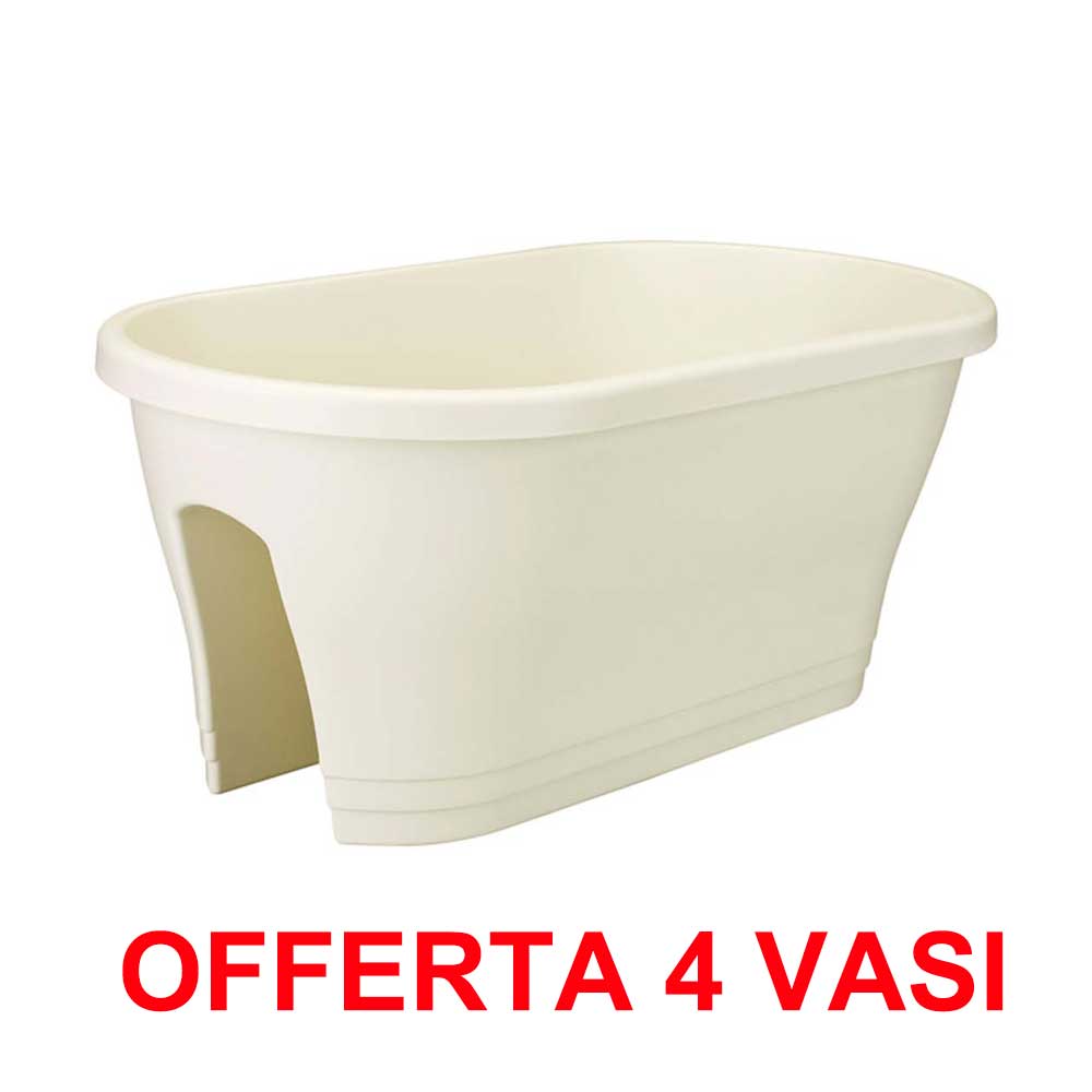 OFFERTA 4 VASO CORSICA FLOWER BRIDGE 60CM WHITE