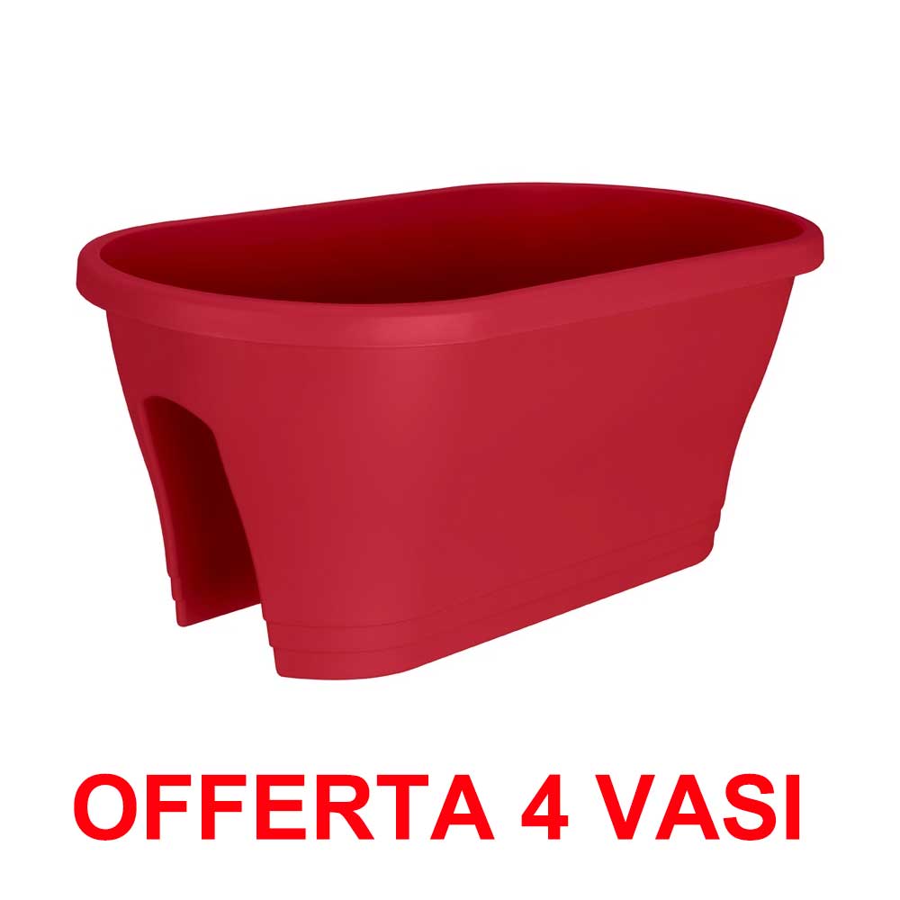 OFFERTA 4 VASO CORSICA FLOWER BRIDGE 60CM ROSSO MIRTILLO