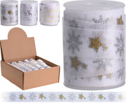 NASTRO REGALO 3 MT TRASPARENTE DECORAZIONI NATALIZIE ASSORTITE