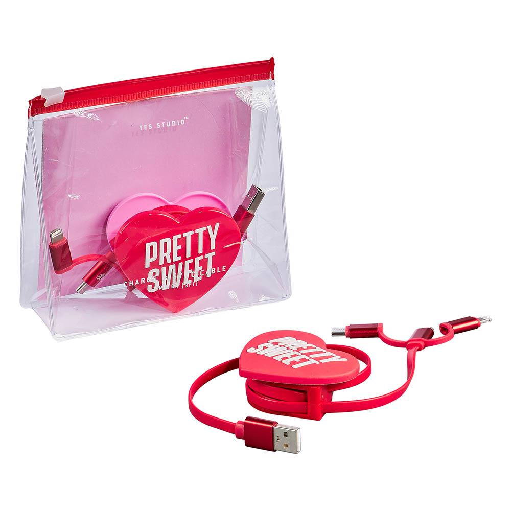 CAVO USB PER ANDROID/IPHONE A CUORE AVVOLGIBILE