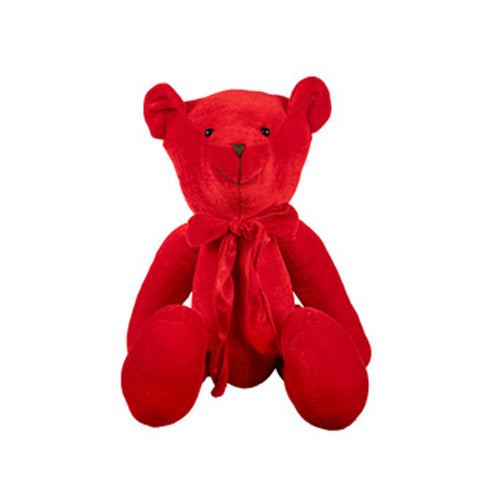 ORSO PELUCHE IN VELLUTO ROSSO 40 CM