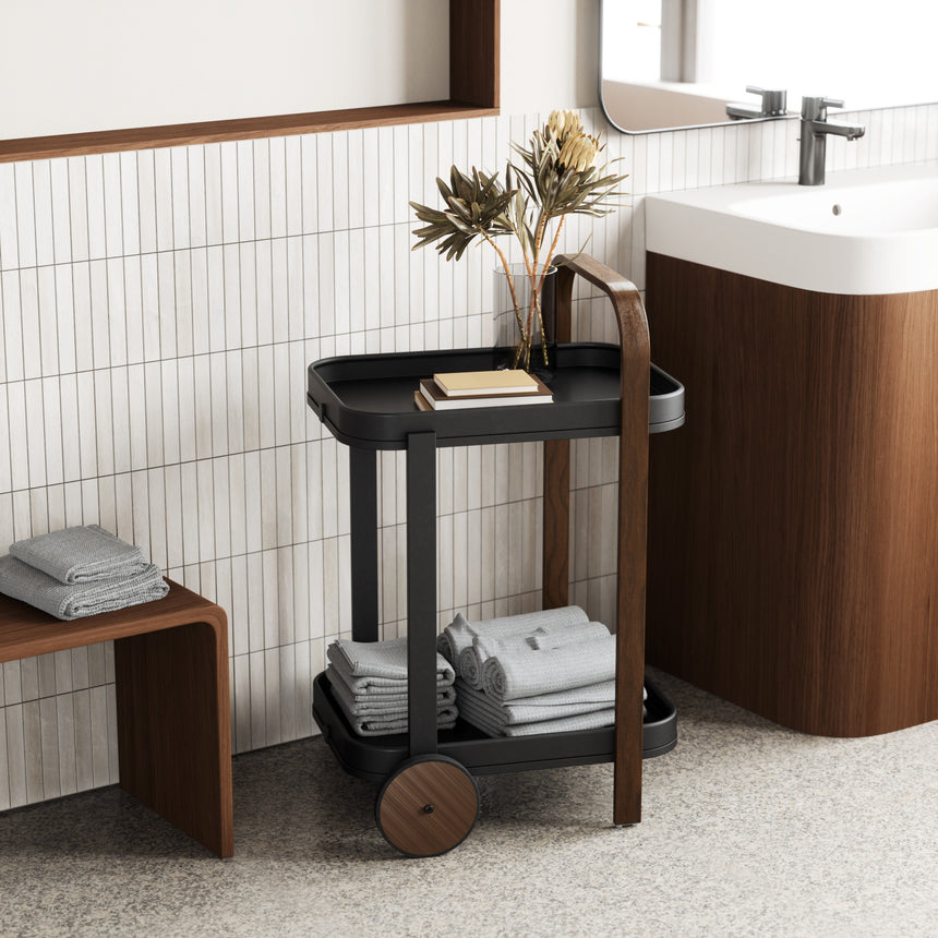 Carrello bar e portaoggetti 53x44x80cm Nero-noce UMBRA