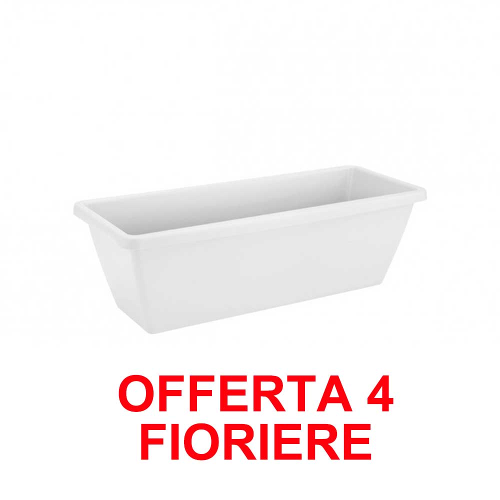 OFFERTA 4 FIORIERA BARCELONA TROUGH 40CM BIANCO
