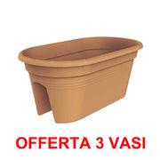 OFFERTA 3 FIORIERA GREEN BASICS FLOWER BRIDGE 55CM MILD TERRA