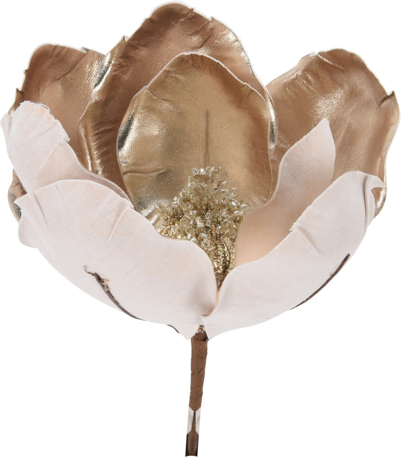 CLIP FIORE MAGNOLIA 22CM CHAMPAGNE E ROSA