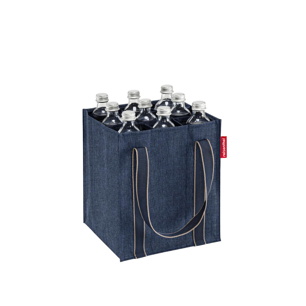 BORSA PORTA BOTTIGLIE BOTTLEBAG HERRINGBONE DARK BLUE