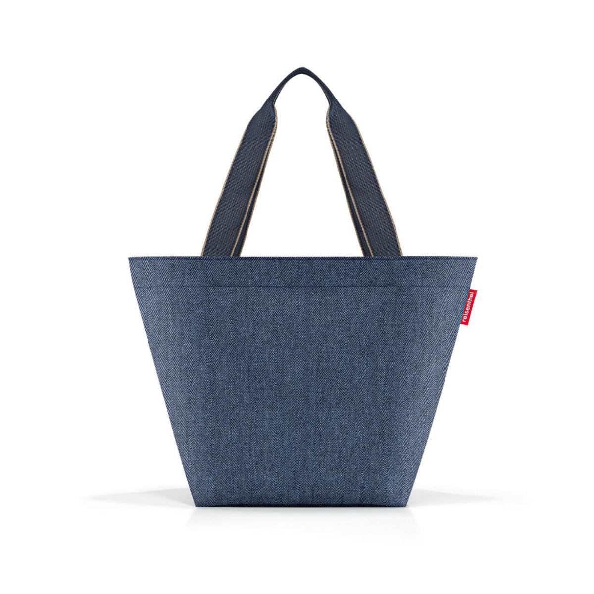 BORSA SHOPPER M HERRINGBONE DARK BLUE