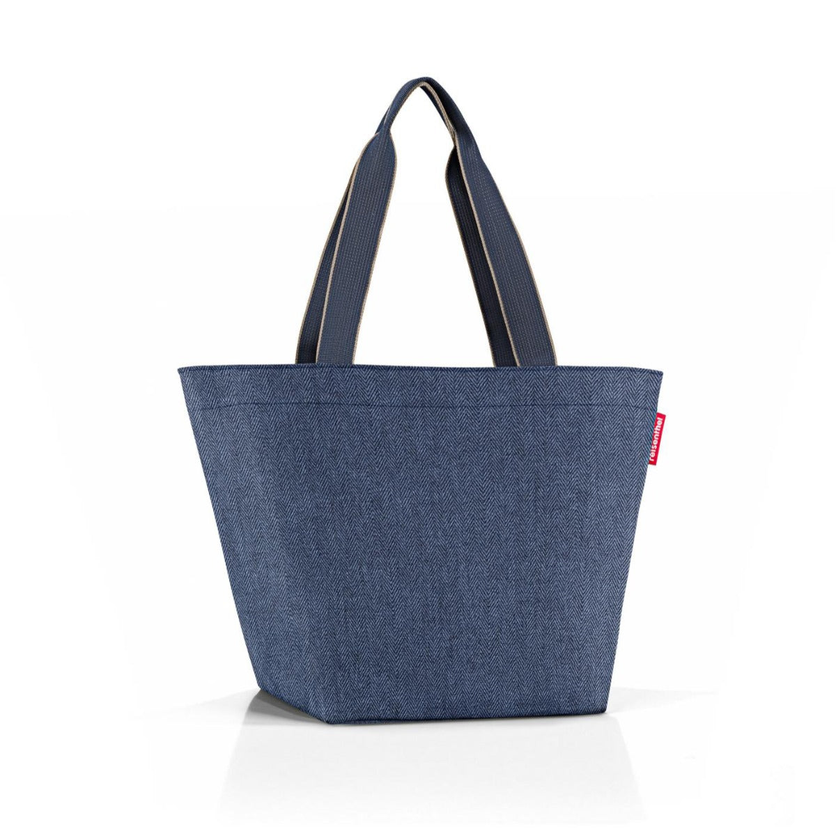 BORSA SHOPPER M HERRINGBONE DARK BLUE